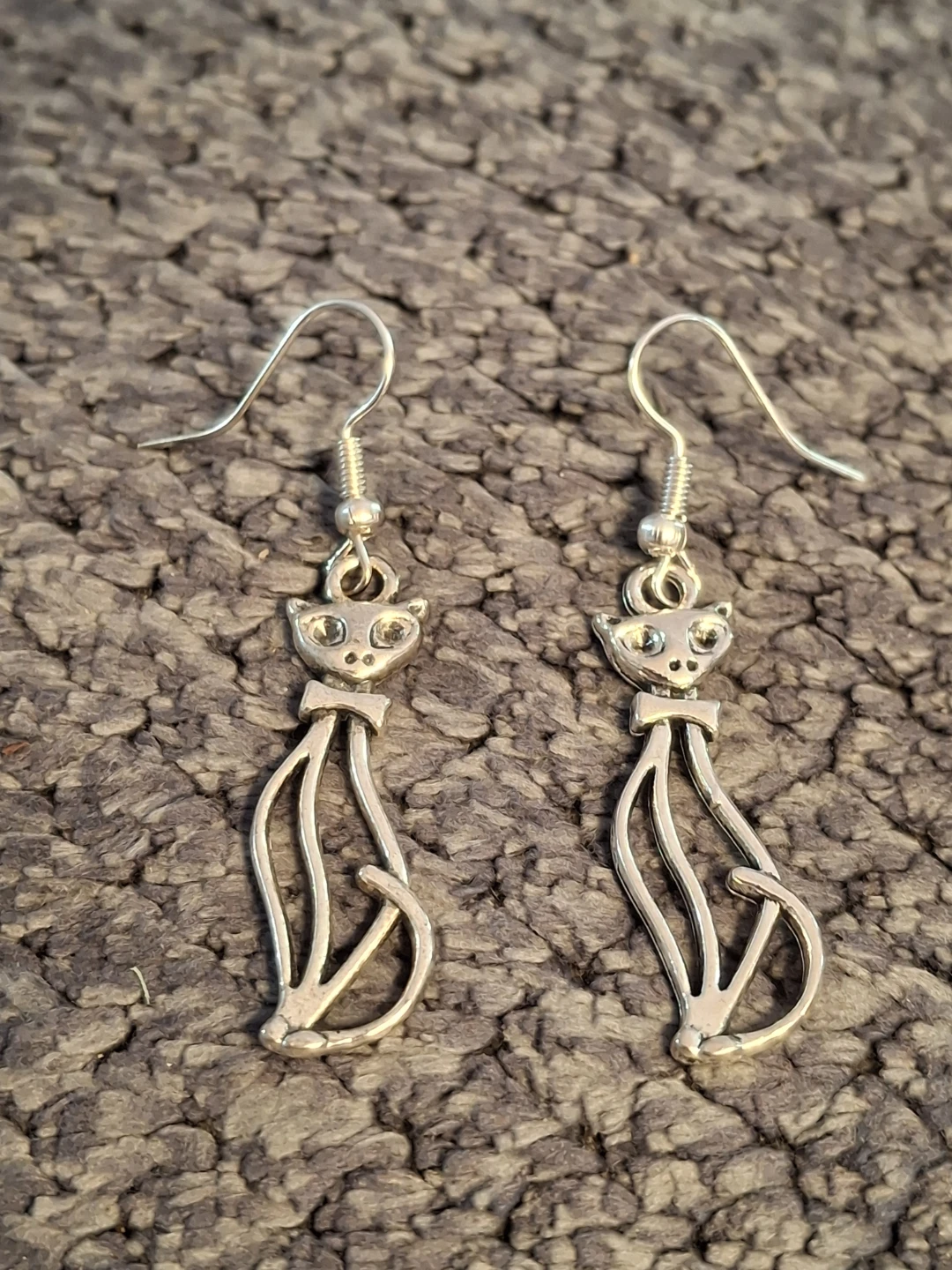Silver Cat Earrings - photo 2