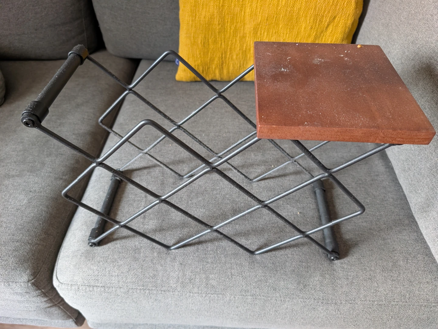 Metal Wine Rack with Wood Top