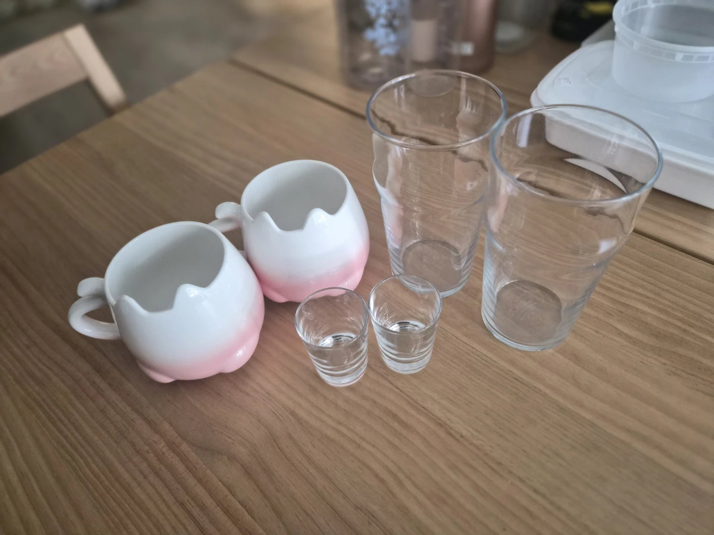 mug and glasses