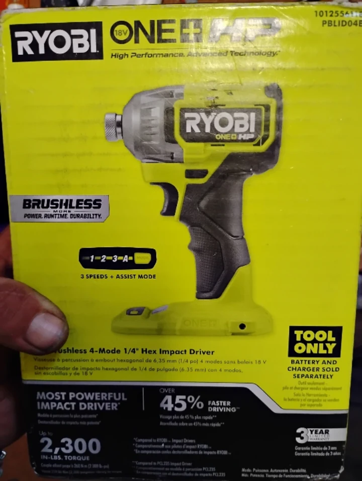 Ryobi 18V ONE+ HP Brushless 4-Mode 1/4" Hex Impact Driver
