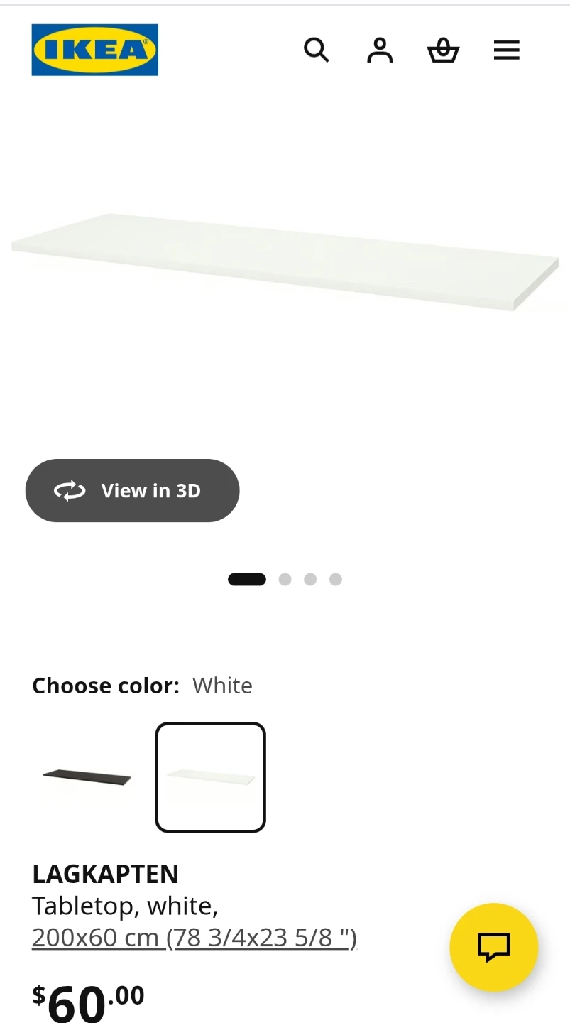 IKEA LAGKAPTEN Tabletop - White, 200x60 cm - photo 3