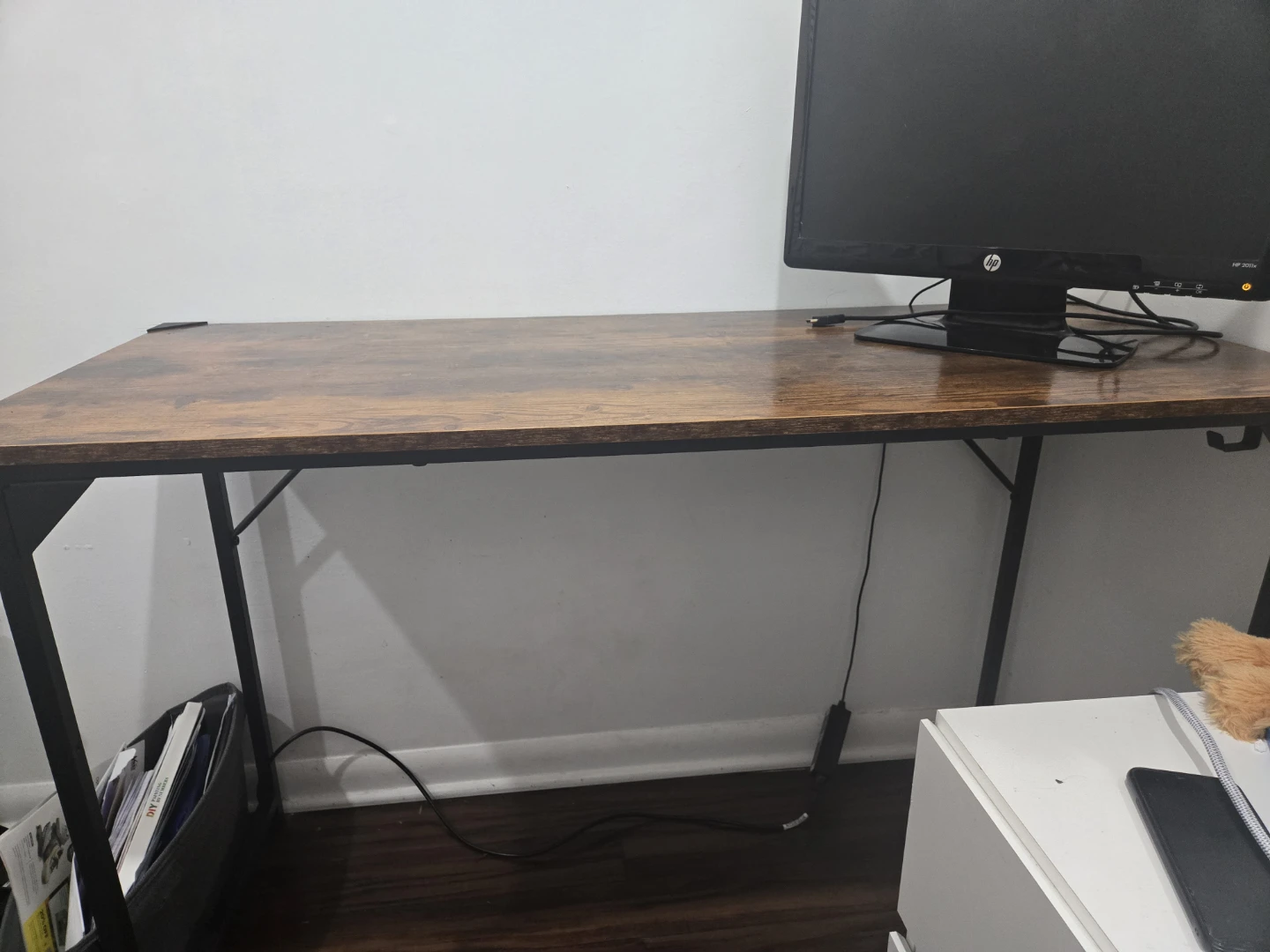 47" Wooden Study Desk with Side Storage Pouch - photo 2