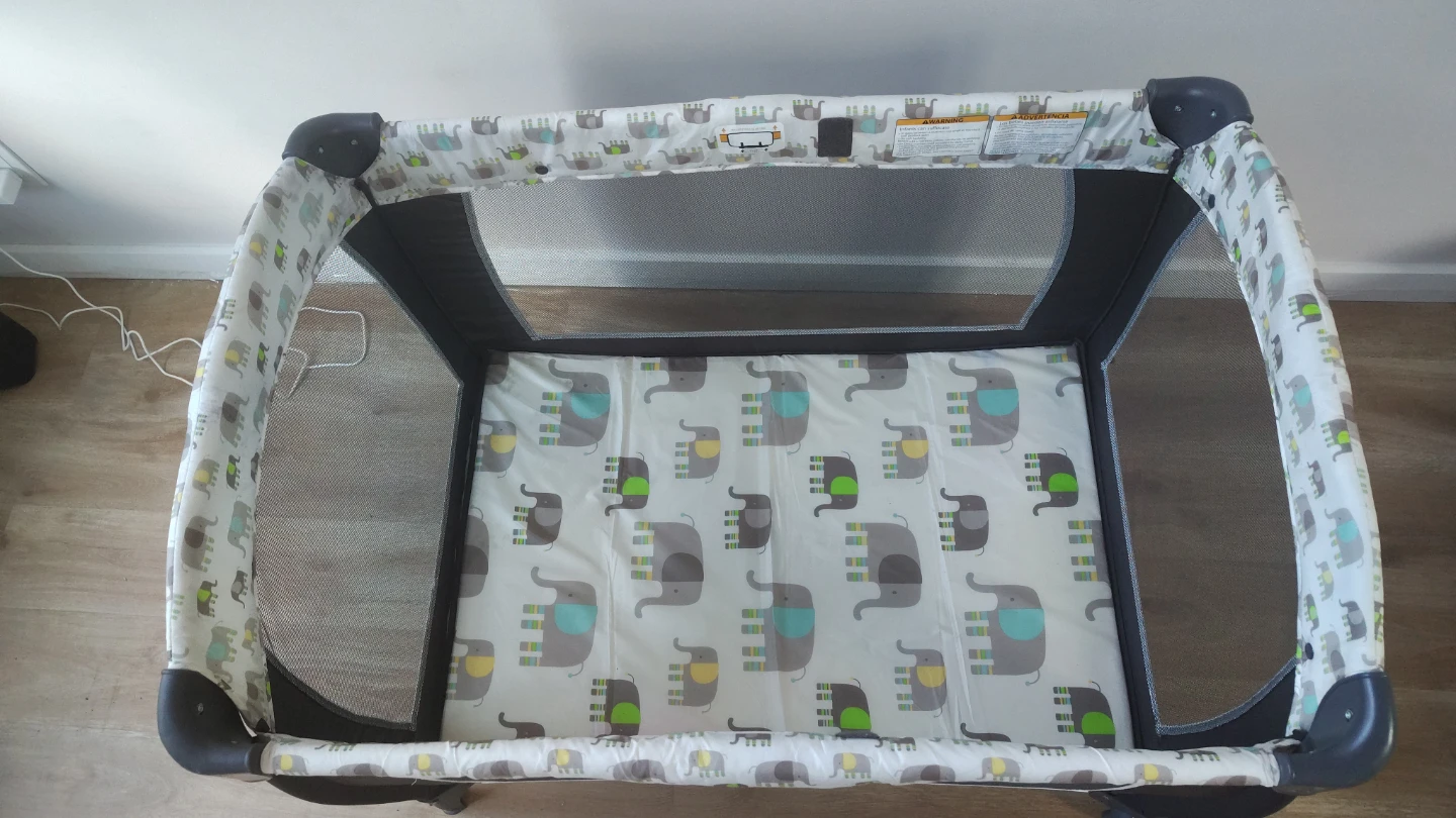 Baby Trend Playard Portable Crib with Bassinet - Elephant Print - photo 2