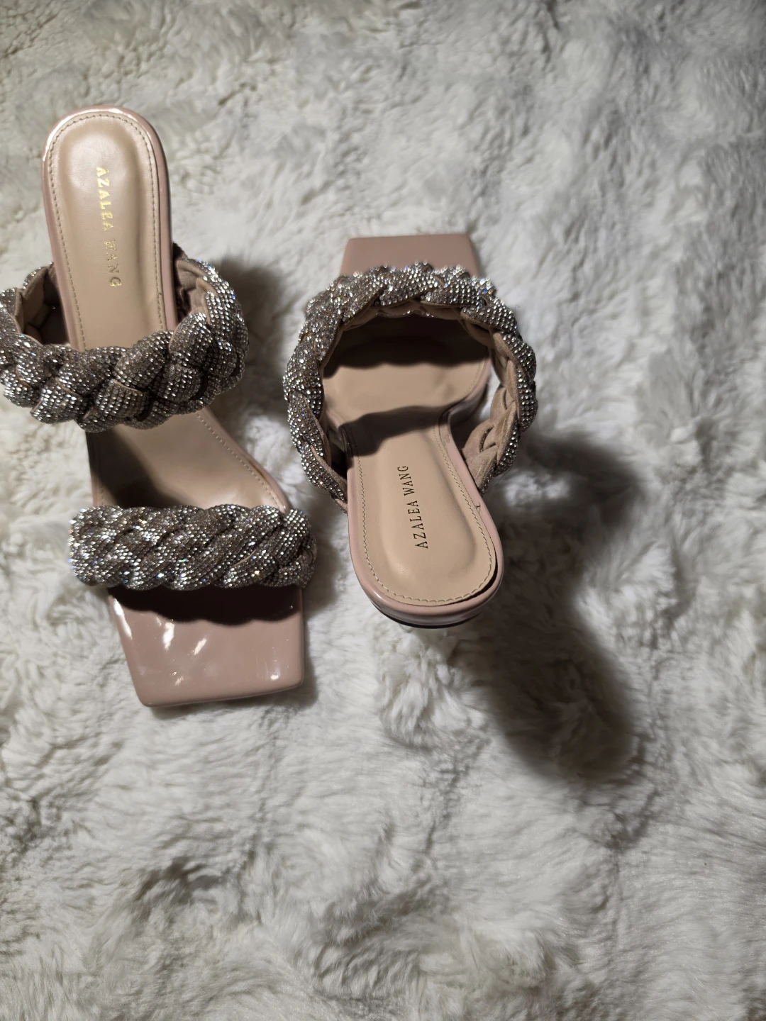 Azalea Wang Rhinestone Braided Heeled Mules - photo 2