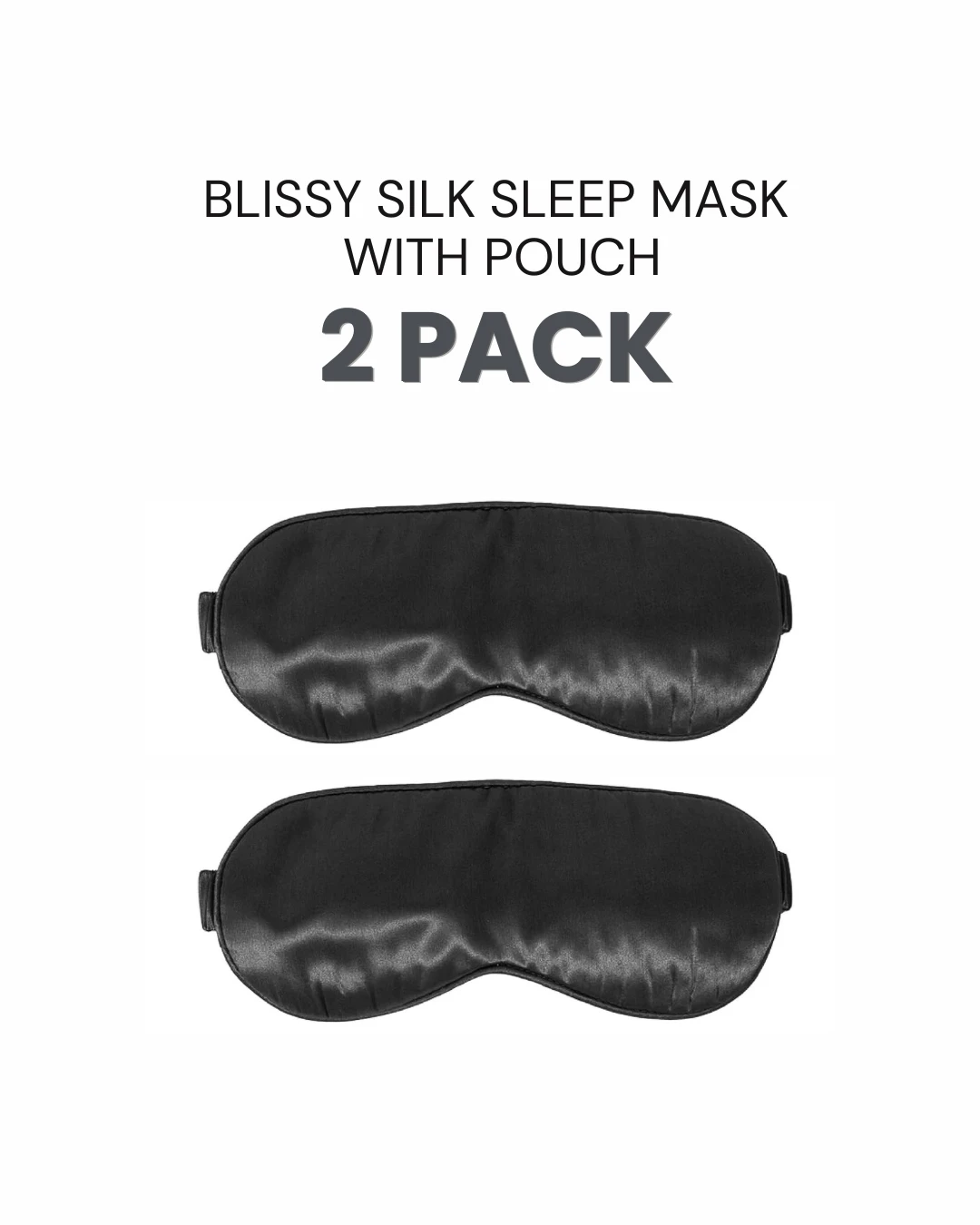Blissy Silk Sleep Mask with Pouch - 2 Pack