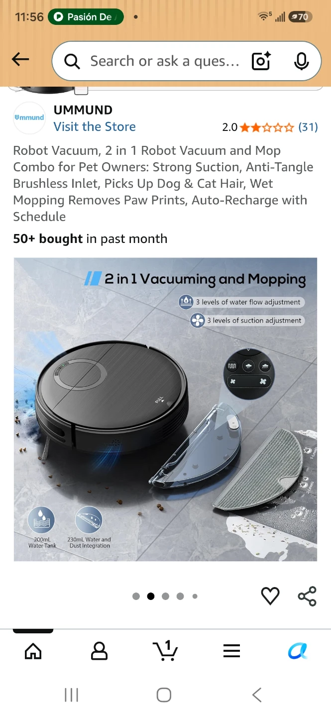 UMMUND 2-in-1 Robot Vacuum and Mop - photo 2