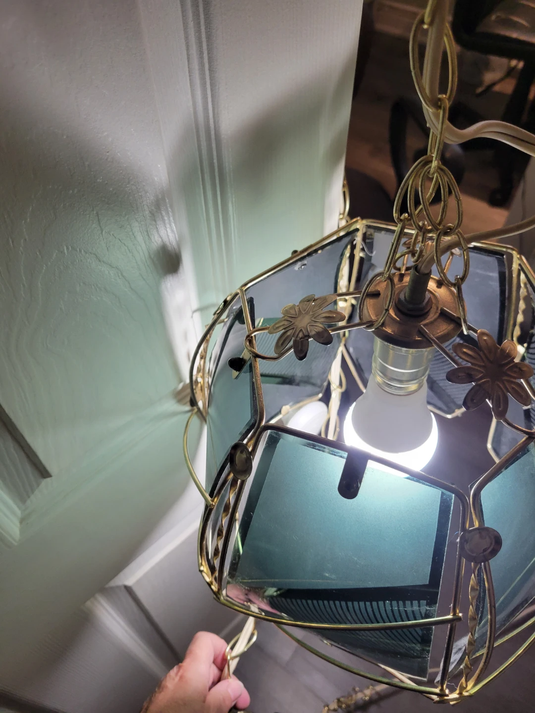 Vintage Mid Century Retro Hollywood Regency Pendant Light - photo 5
