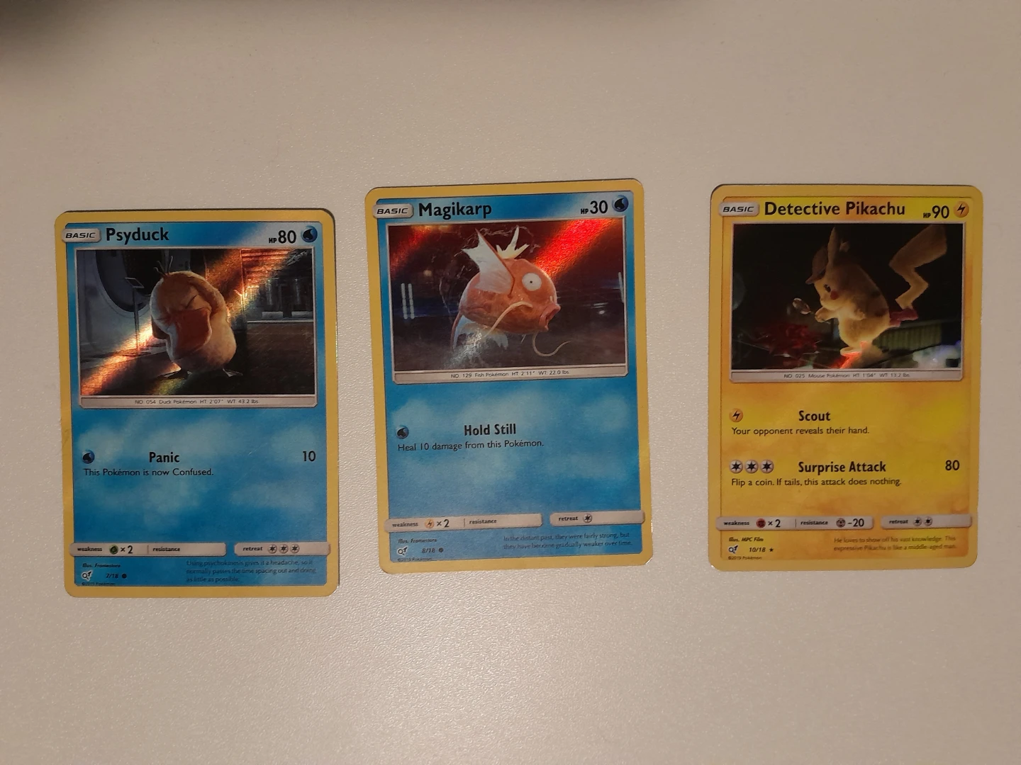 Detective Pikachu Movie Cards (Pikachu, Magikarp, Psyduck