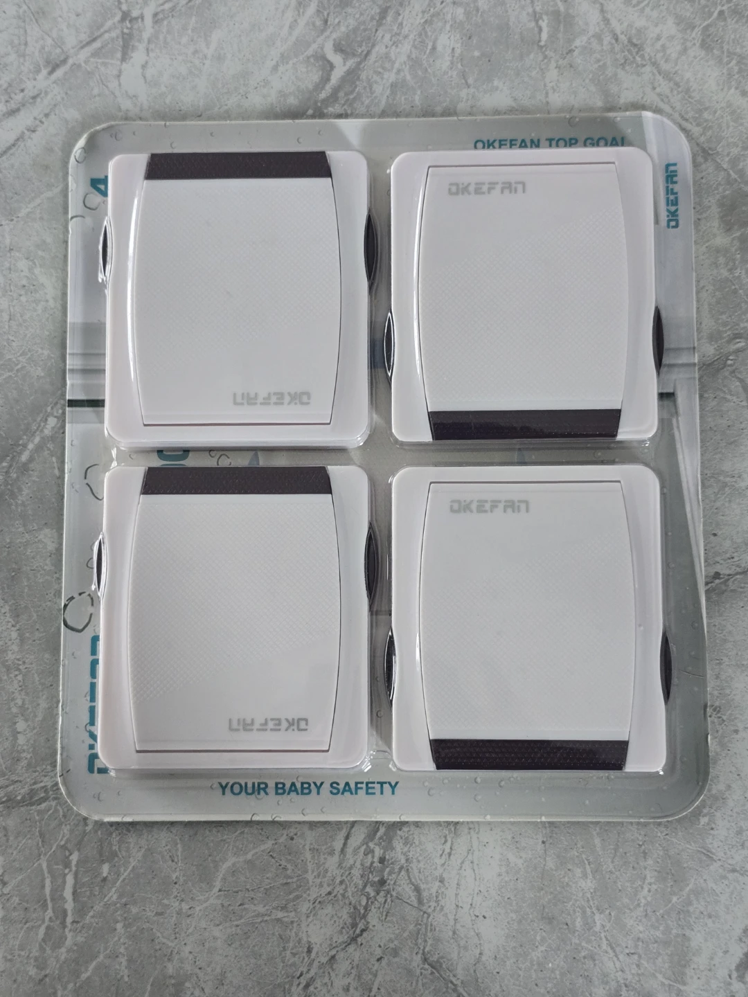 4pcs OKEFAN White Baby Safety Sliding Door Locks (4 Pack)