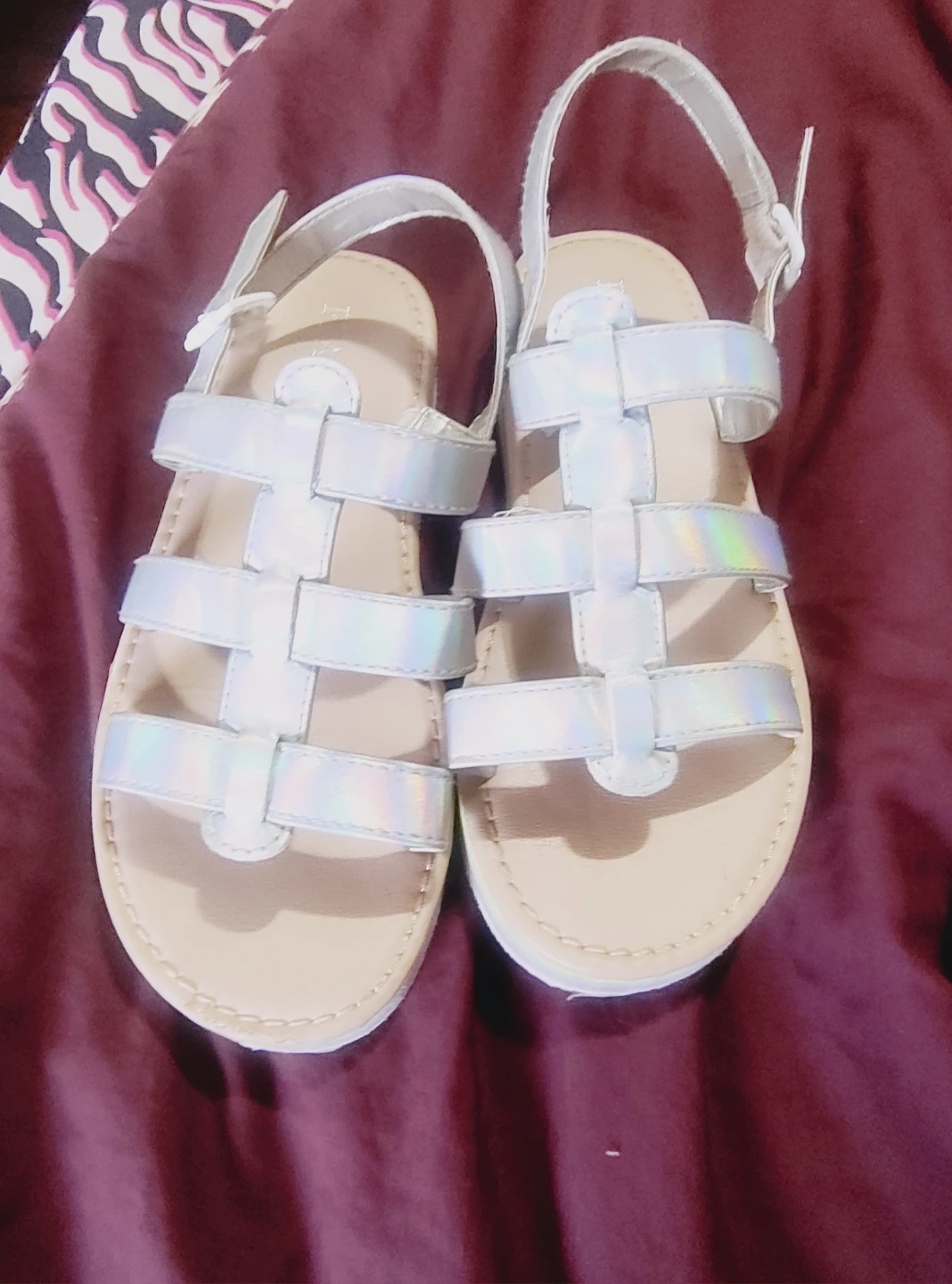 Girls Holographic Gladiator Sandals size 5
