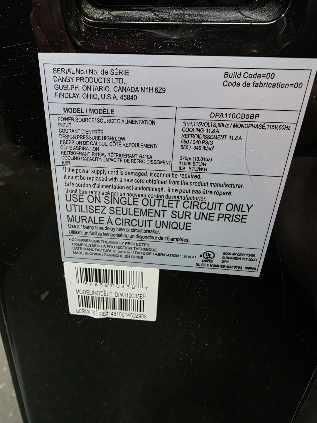 Danby DPA110CB5BP Portable Air Conditioner - photo 2