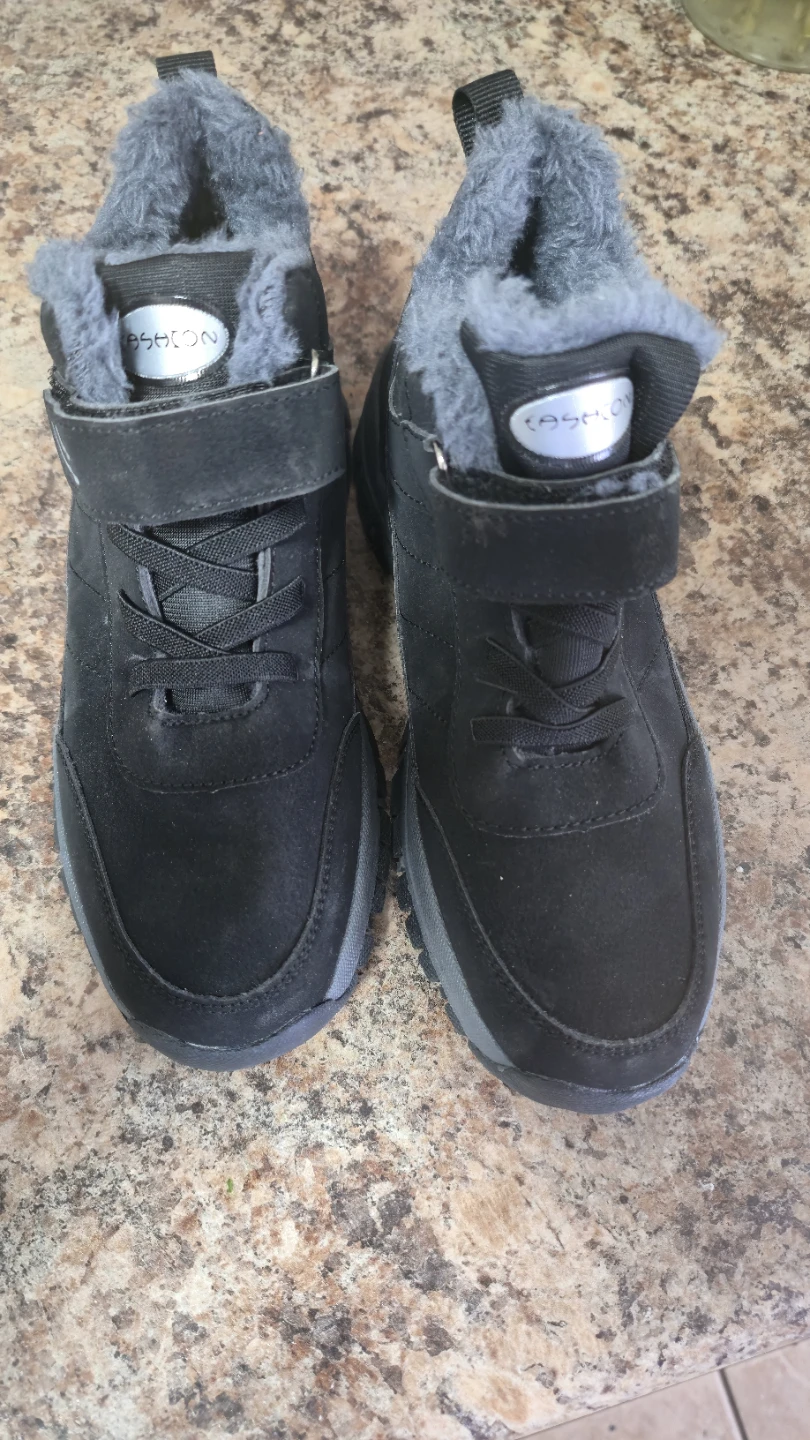 Black "FASHION" Winter Boots with Fur Lining