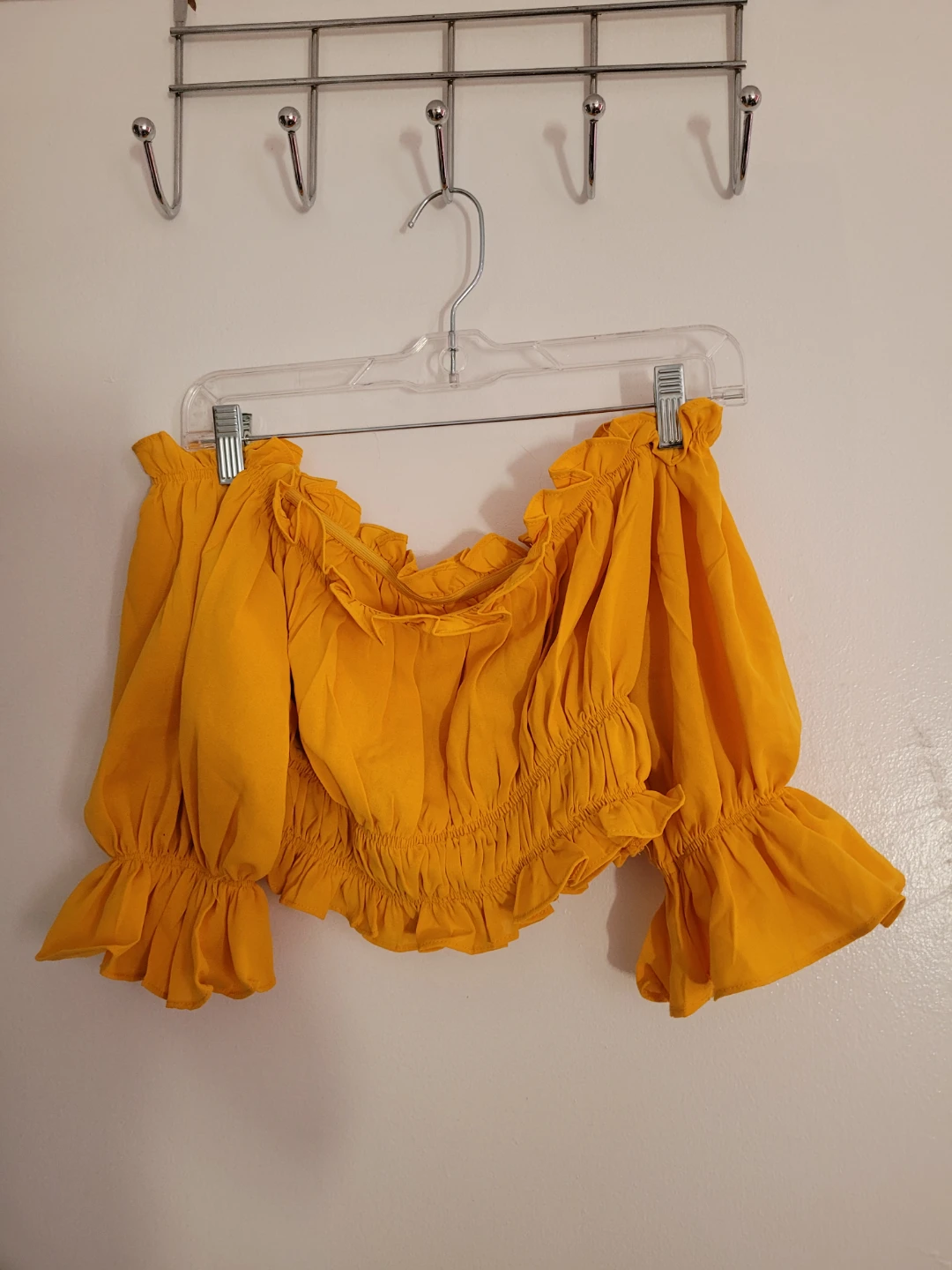 Yellow Off-the-Shoulder Blouse