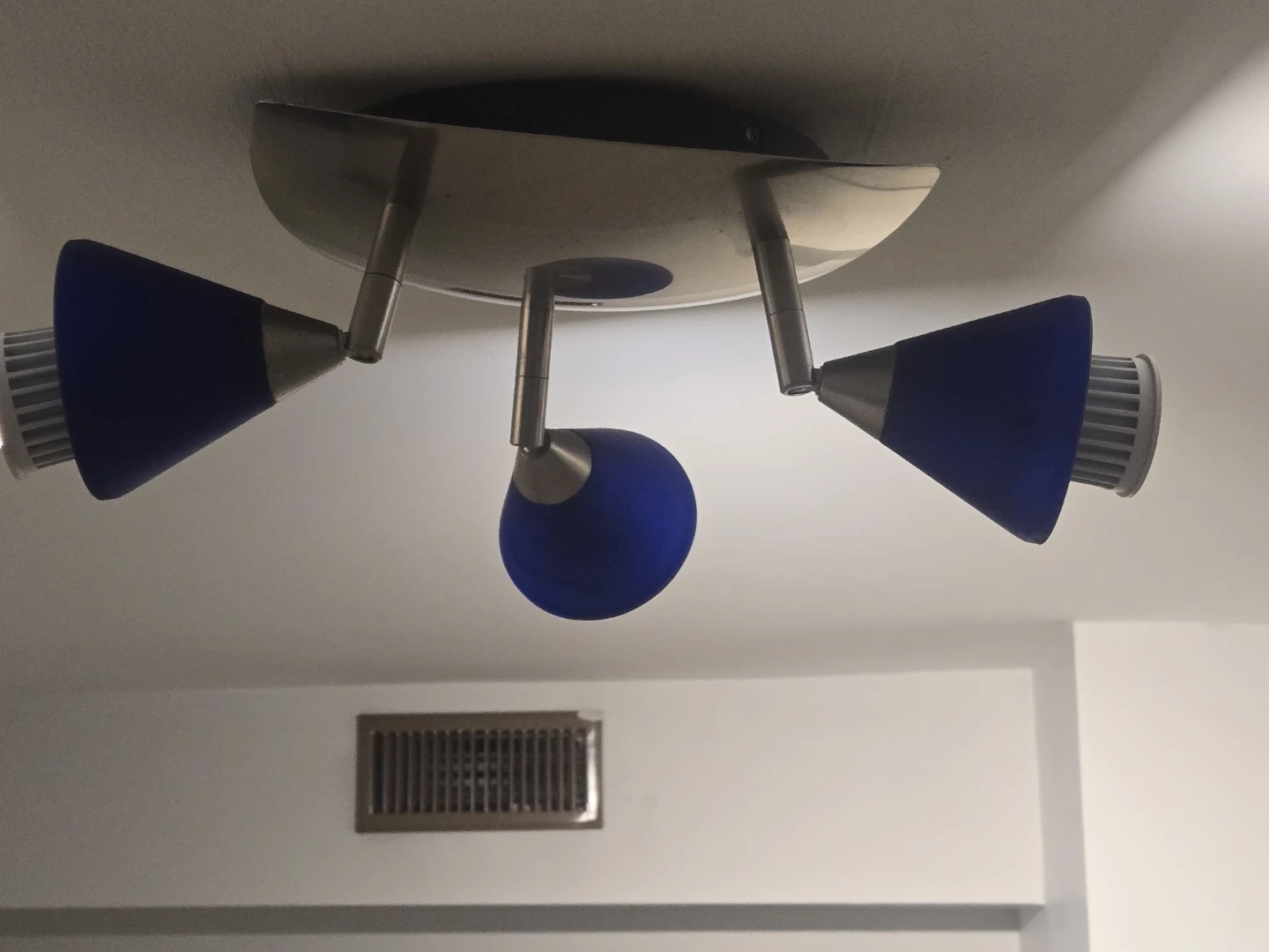 Modern 3-Light Ceiling Fixture - Blue Cones - photo 4