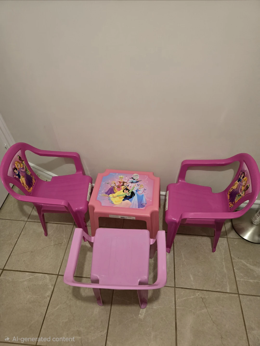Disney Princess Kids Table and Chairs Set - photo 4