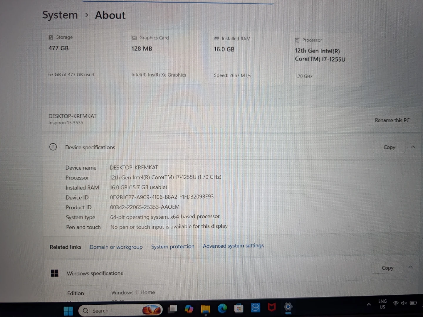 Dell Inspiron 15 3520 Laptop - photo 4