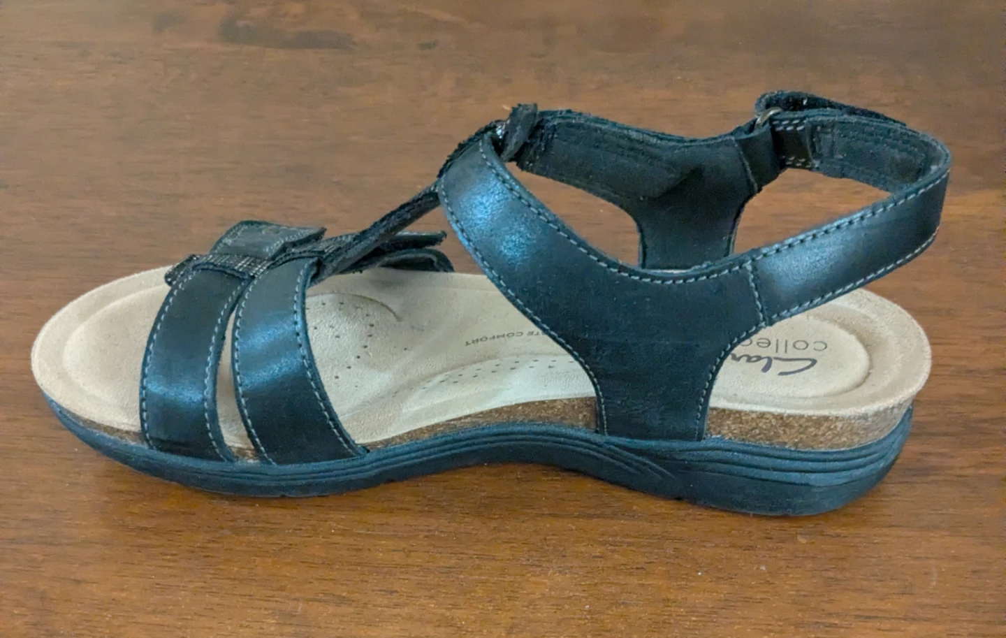 Clarks Collection April Cove Black Leather Sandals - photo 3