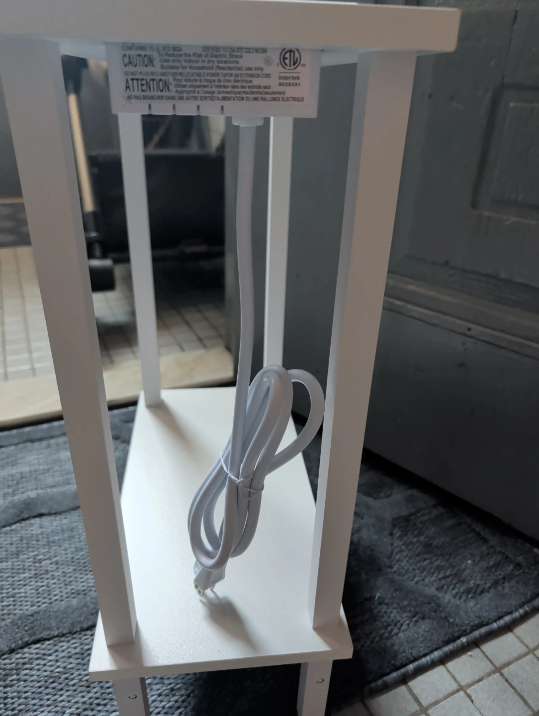 White End Table with Built-in USB and Outlet - photo 4