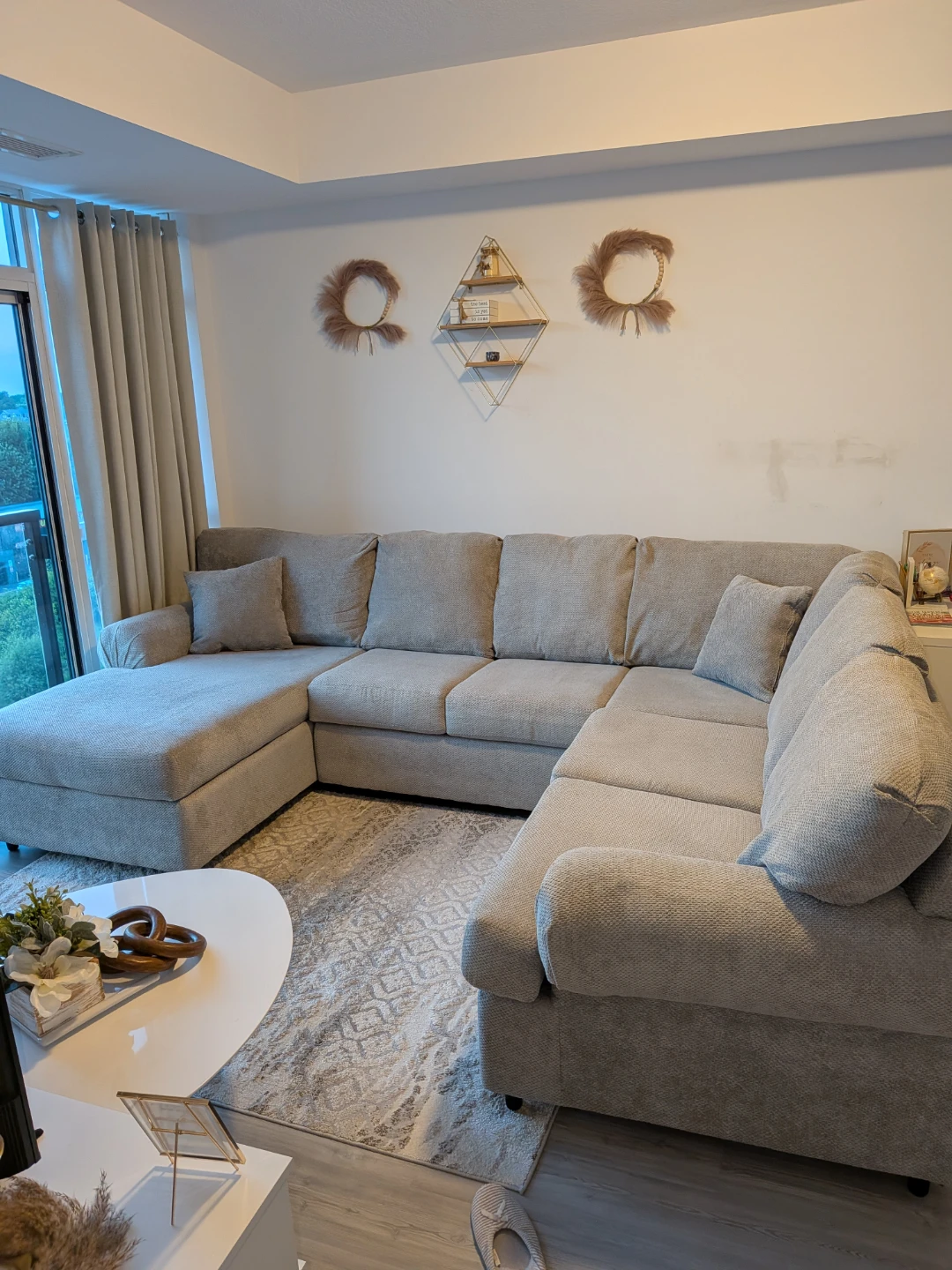 Grey U shaped sofa - photo 5