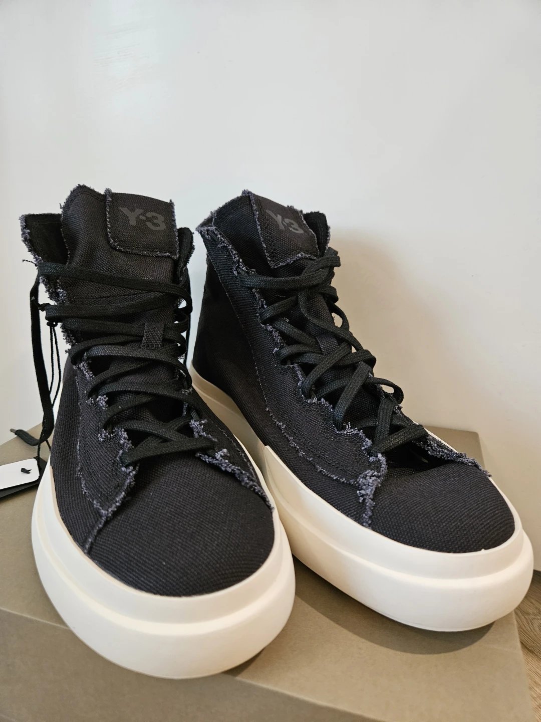 Y-3 Black Canvas High Top Sneakers