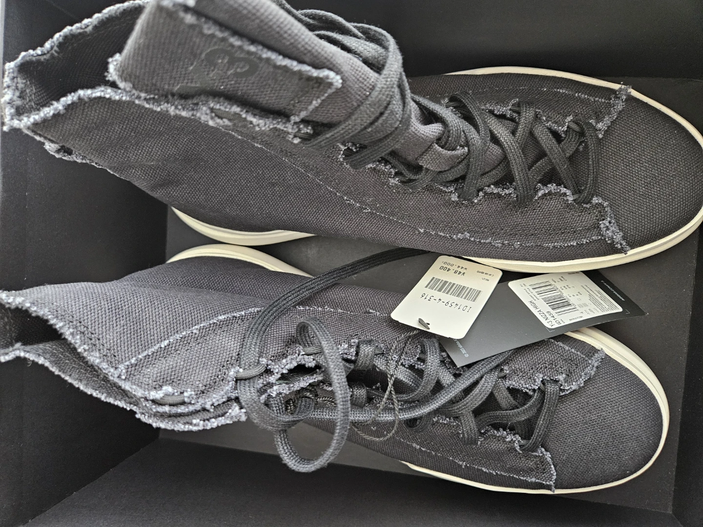 Y-3 Black Canvas High Top Sneakers - photo 3