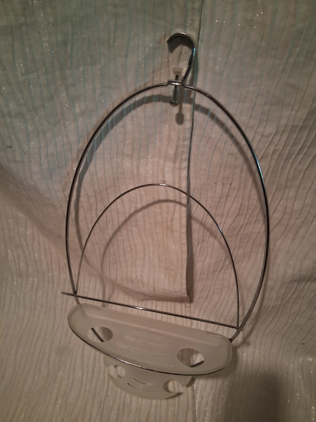 Metal and Frosted Plastic Shower Caddy