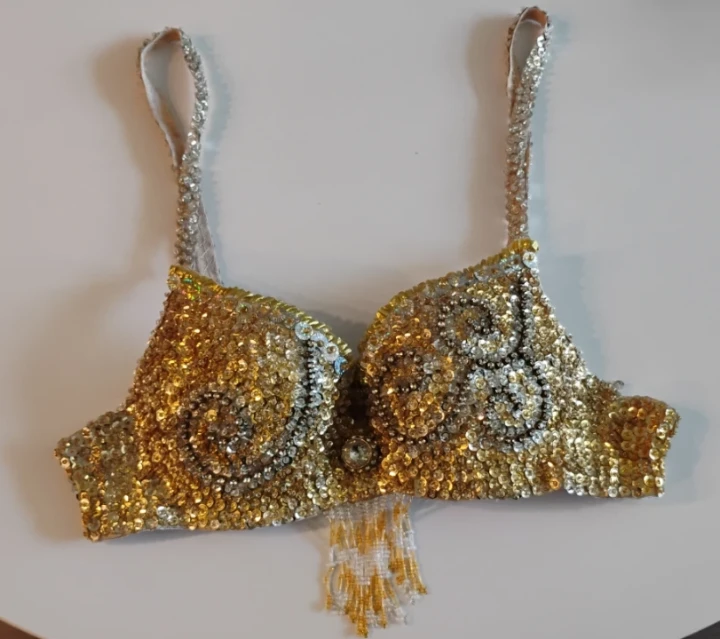 Gold Sequin Belly Dance Bra Top - photo 3