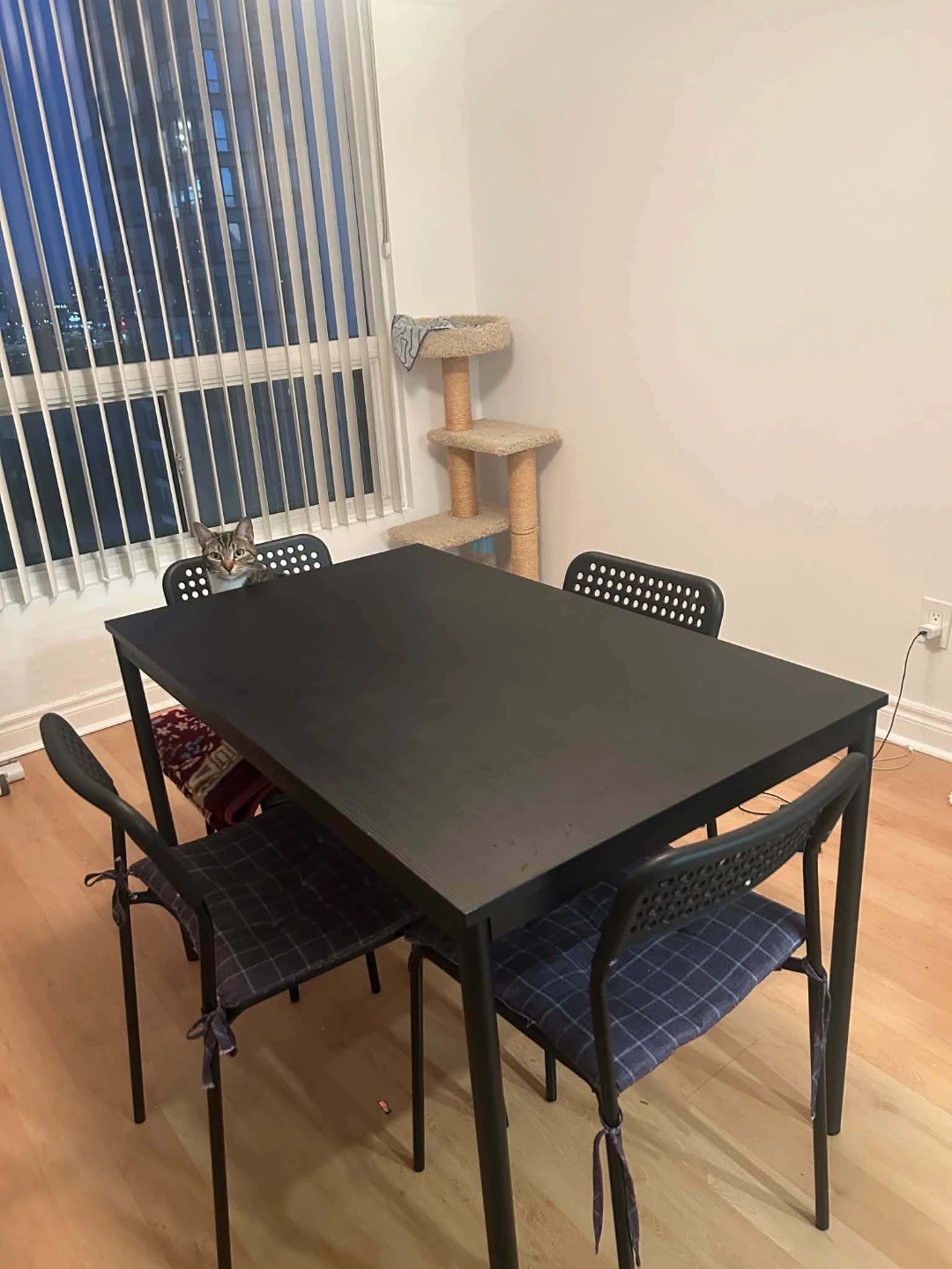 Black Ikea Dining Table with 4 Chairs