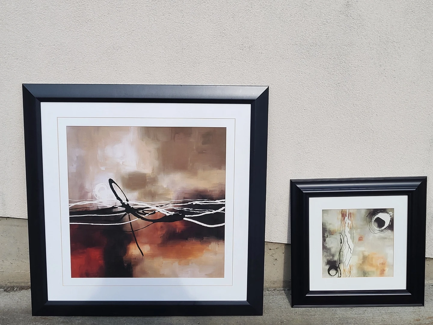 Set of 2 Framed Abstract Art Prints