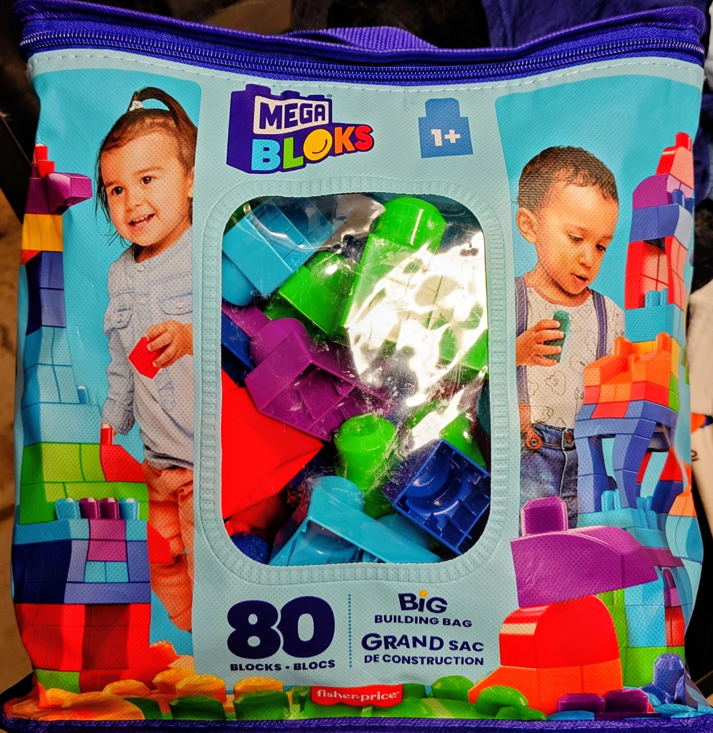 BRAND NEW Mega Bloks 80 Piece Big Building Bag