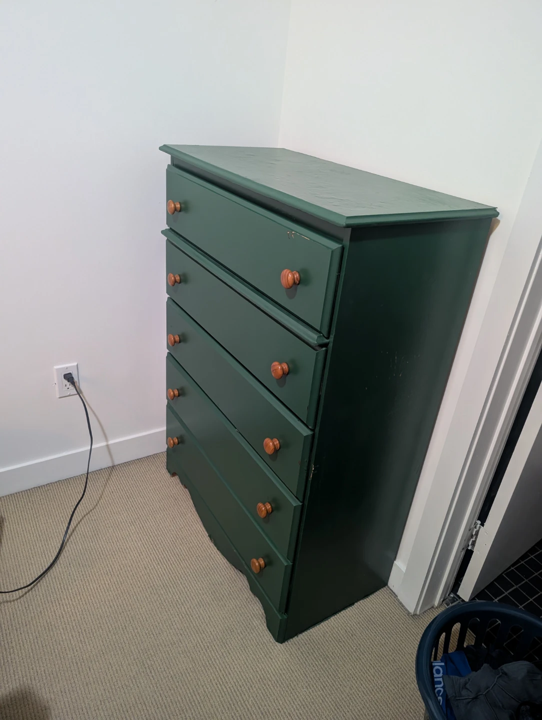 Green 5 drawer dresser, paint included
