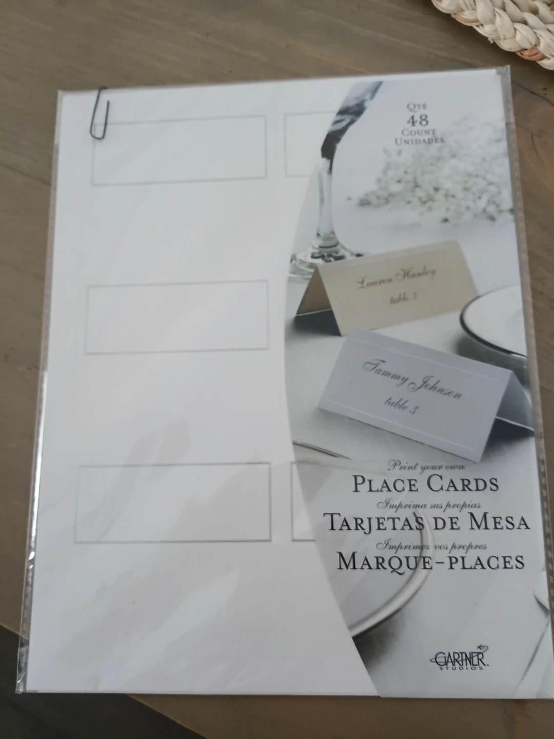 Gartner Studios Silver Trimmed Place Cards - 48 Count
