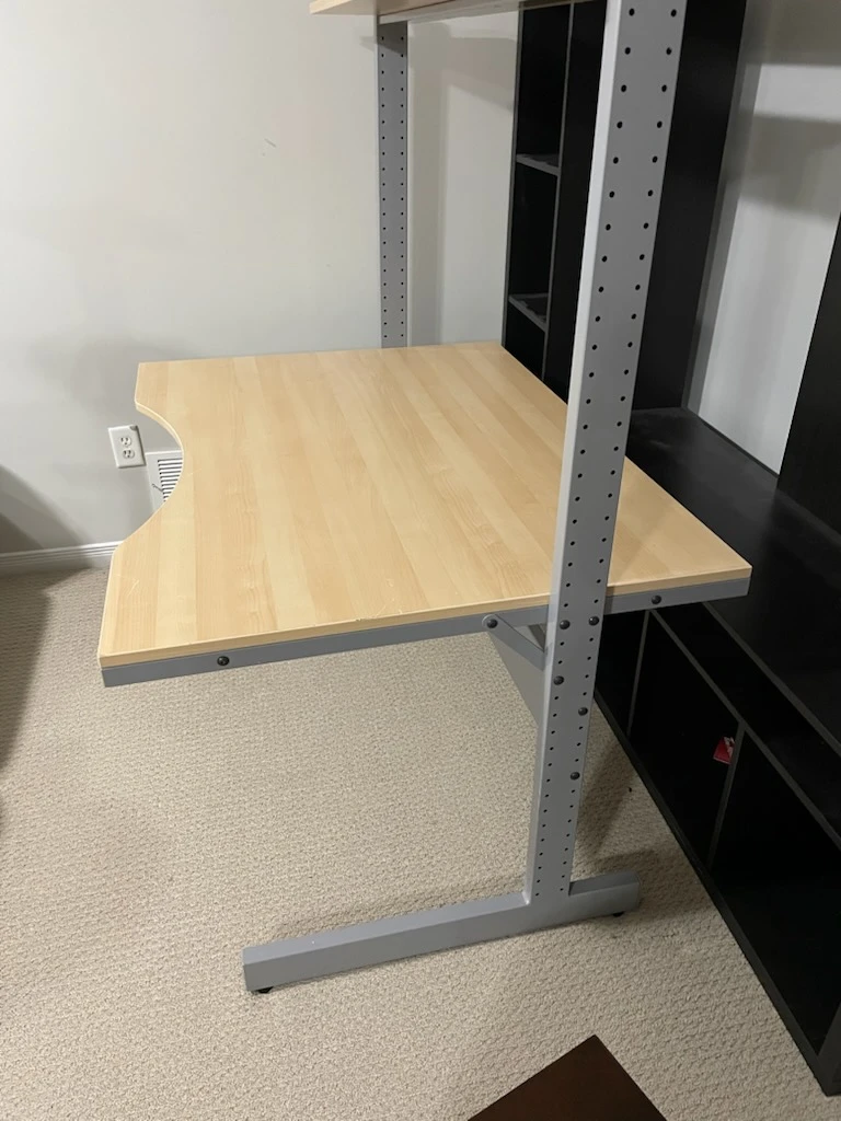 Adjustable Height Desk with Shelving Unit - photo 2