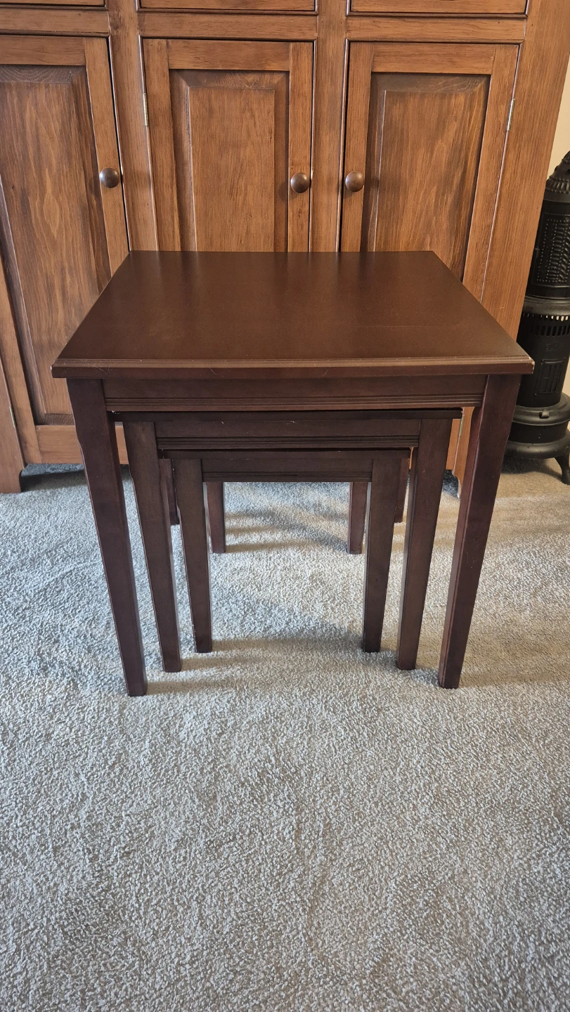 3 Walnut Nesting Side Tables