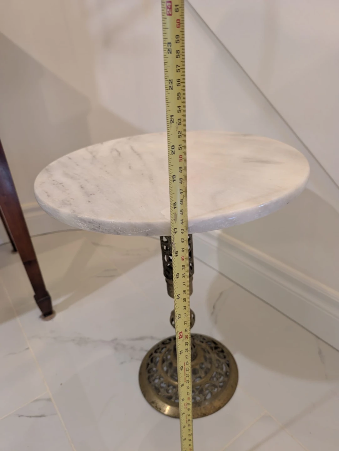 Marble and Brass side Table or Plant Stand - photo 5