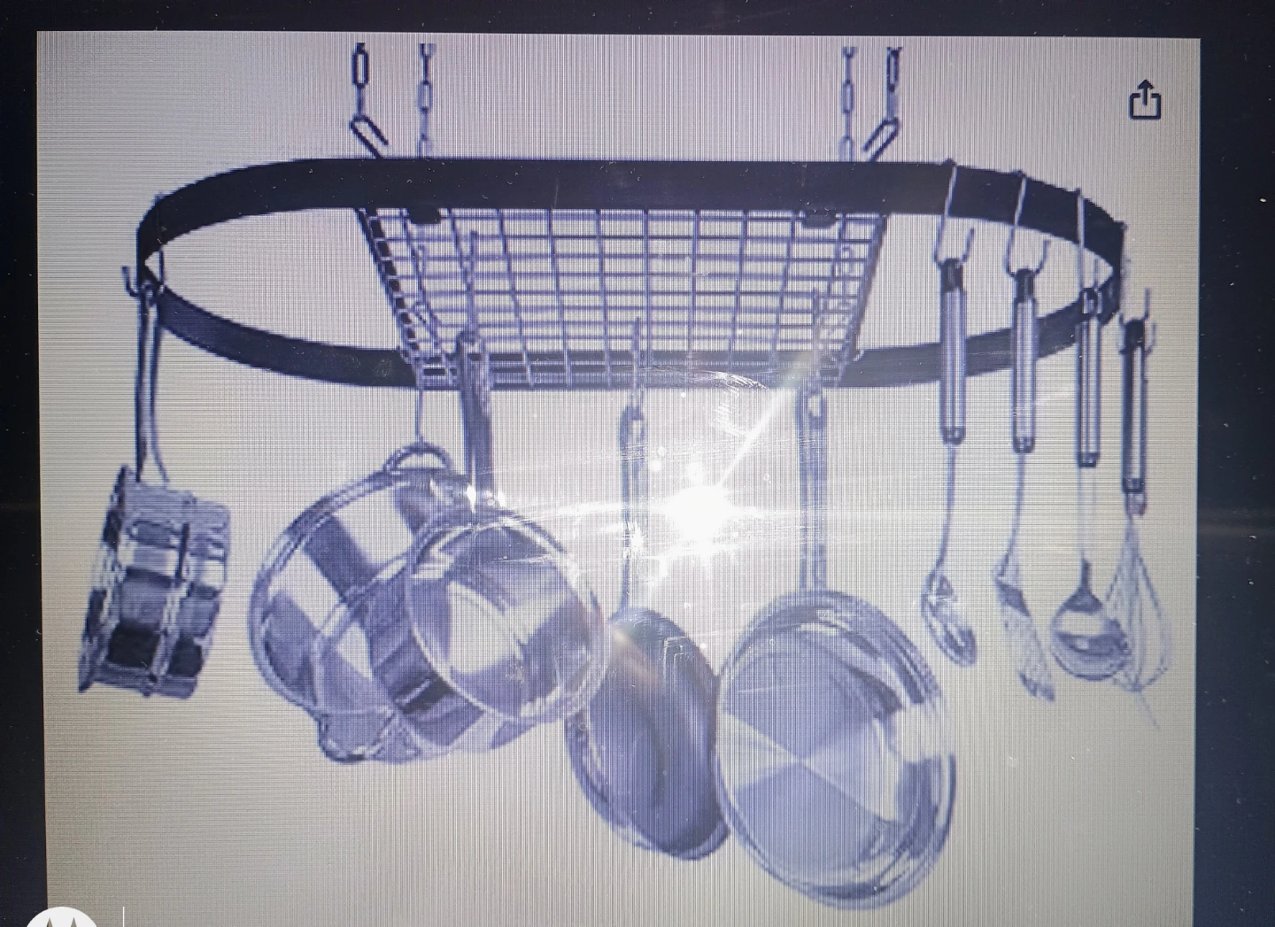 Oval Pot Rack Alone, hooks and grid included. No pots included