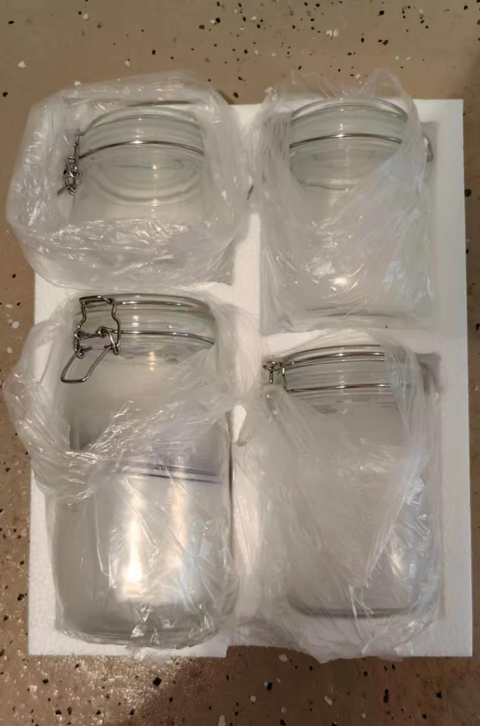 Set of 4 Mastertop Glass Storage Jars with Clasp Lids