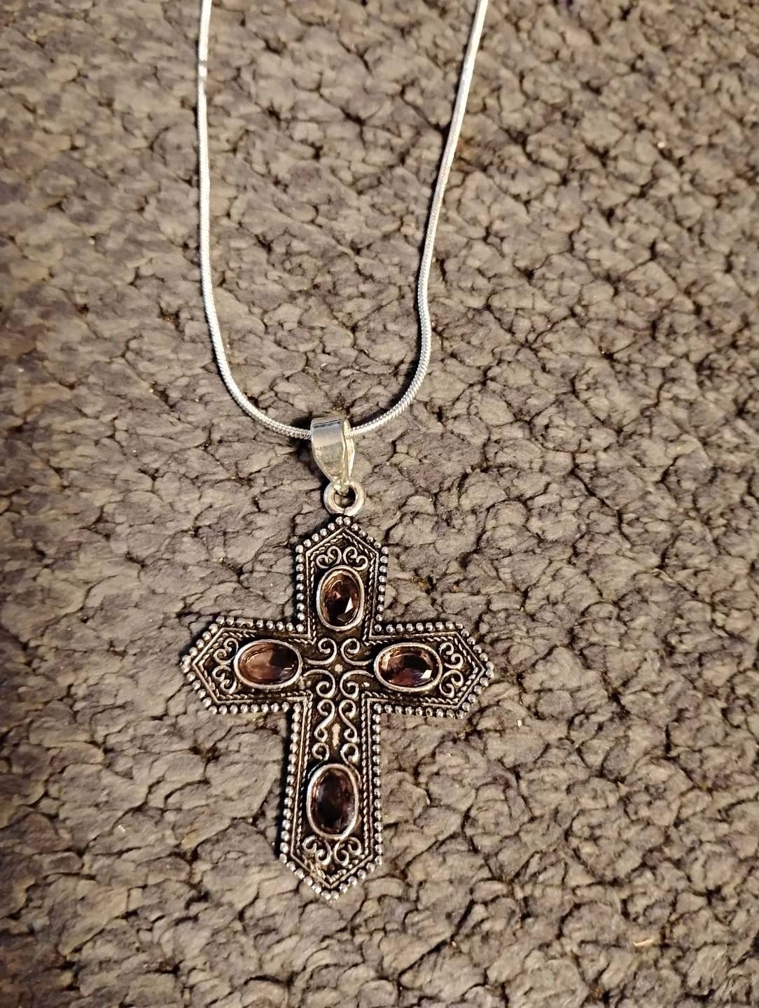 Sterling Silver  Purple Topaz Cross - photo 2