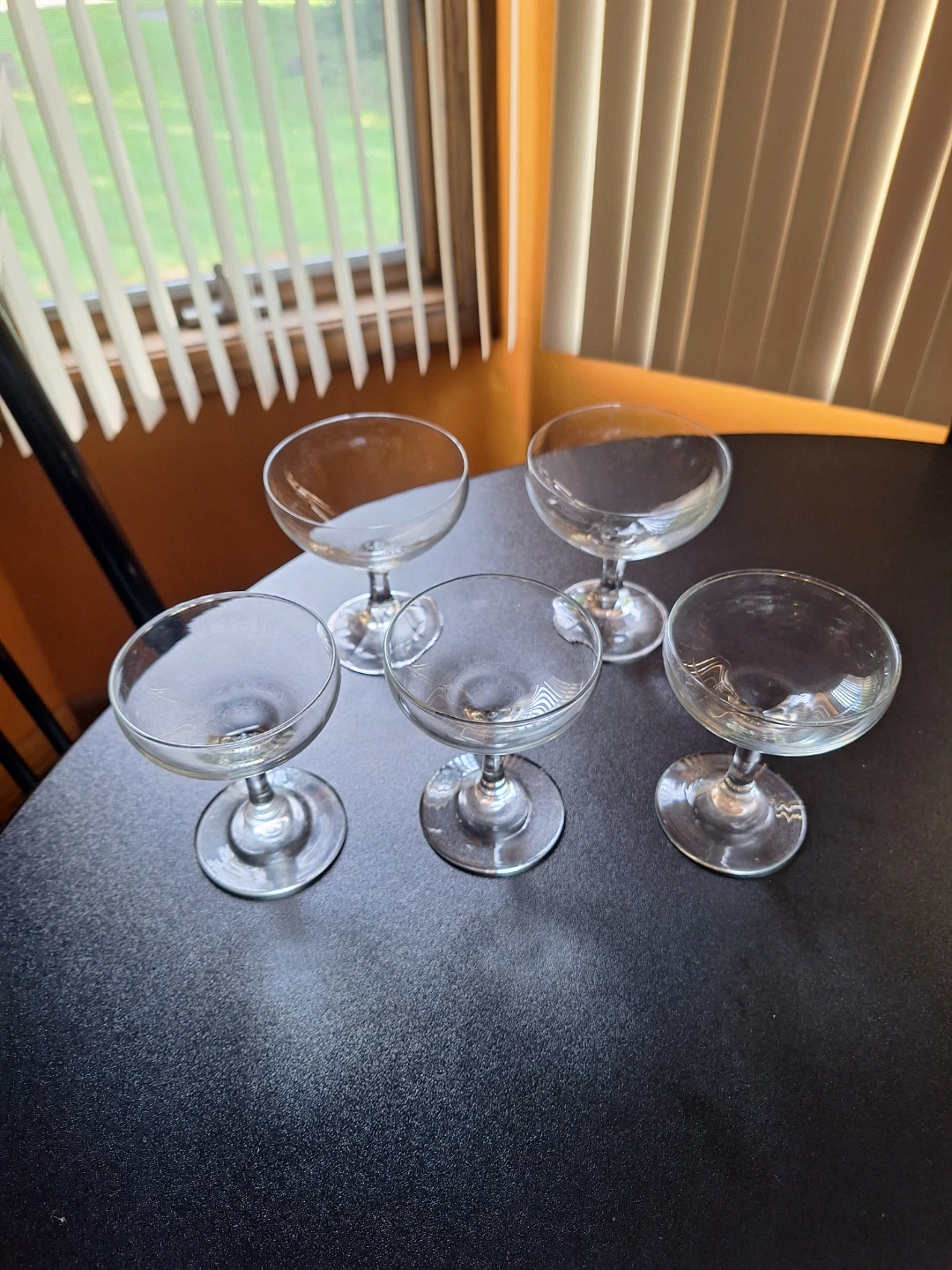 Set of 5 Clear Coupe Glasses