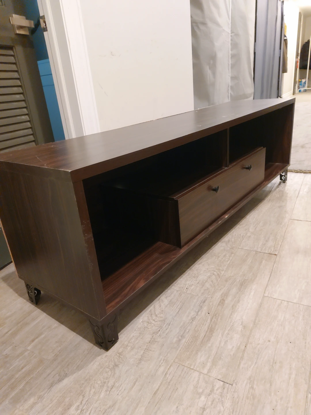 Dark Wood TV Stand Console