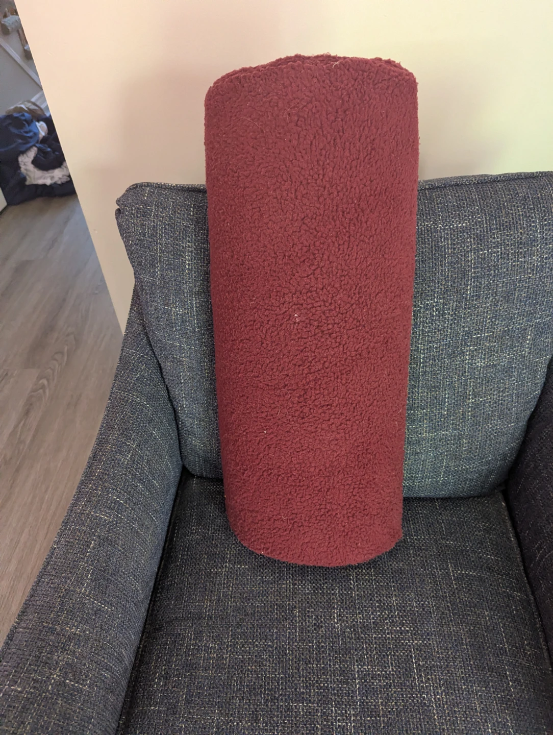 Wesiti Sherpa Bolster Pillow Cushion - Wine Red