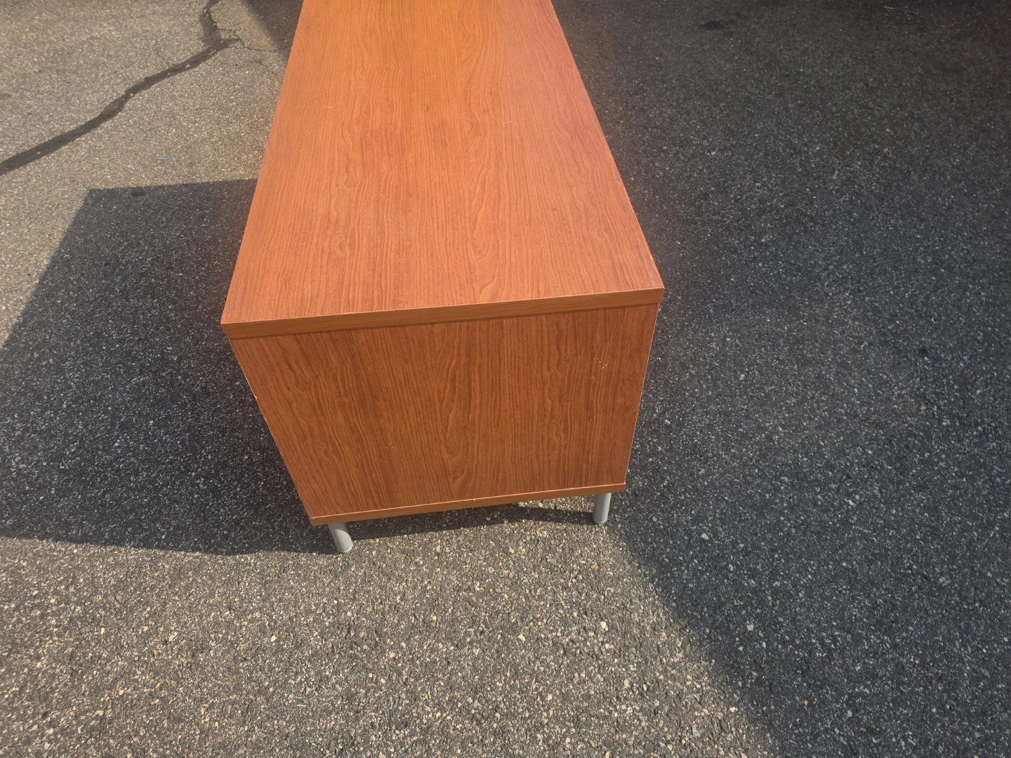 Wood Veneer Media Console with Sliding Door - photo 2
