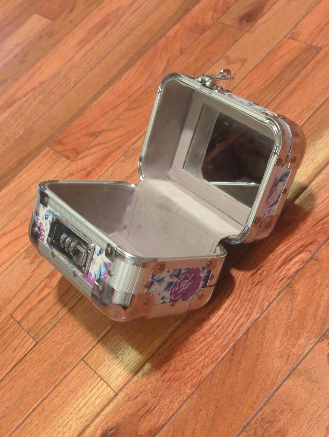 Decorative Storage Case with Mirror and Combination Lock