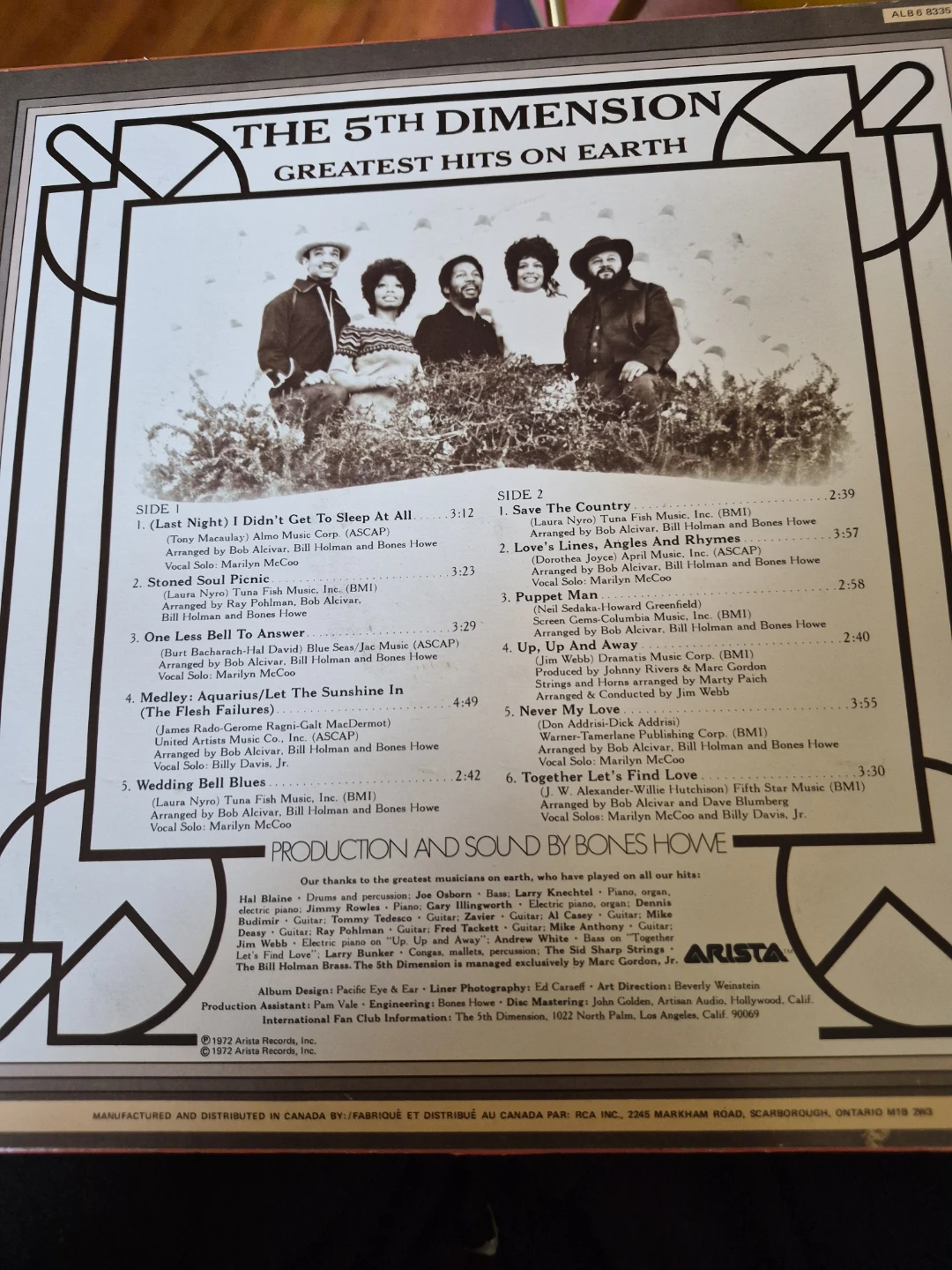 The 5th Dimension Greatest Hits On Earth Vinyl Record - photo 2