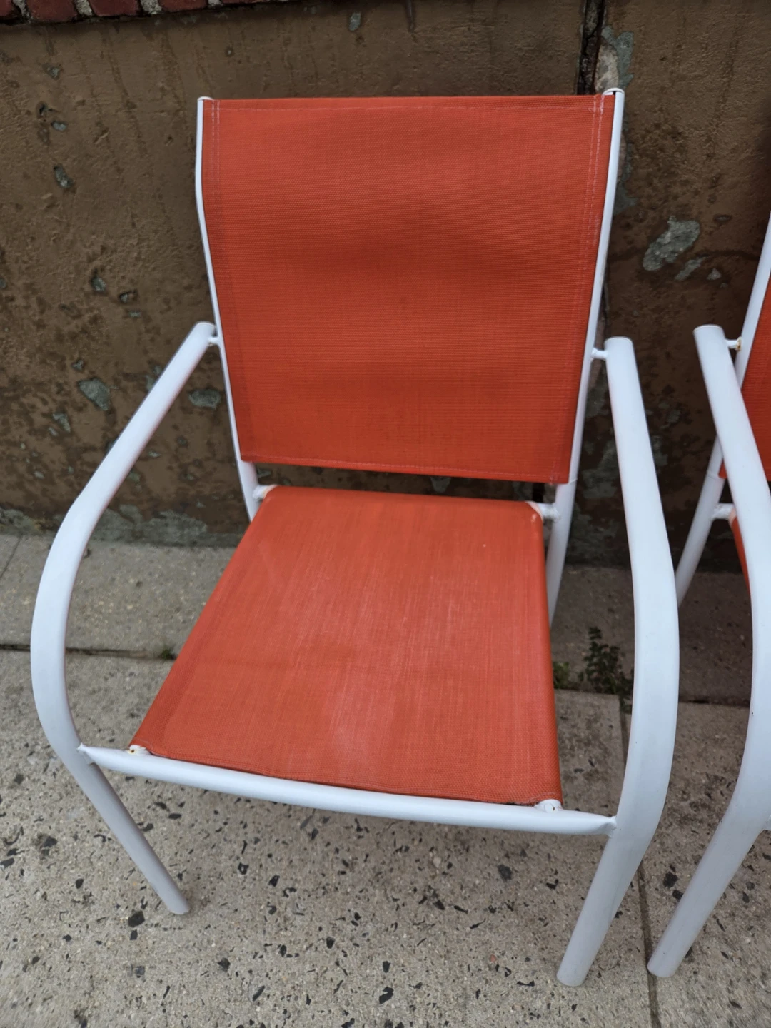Set of 4 Orange Patio Chairs