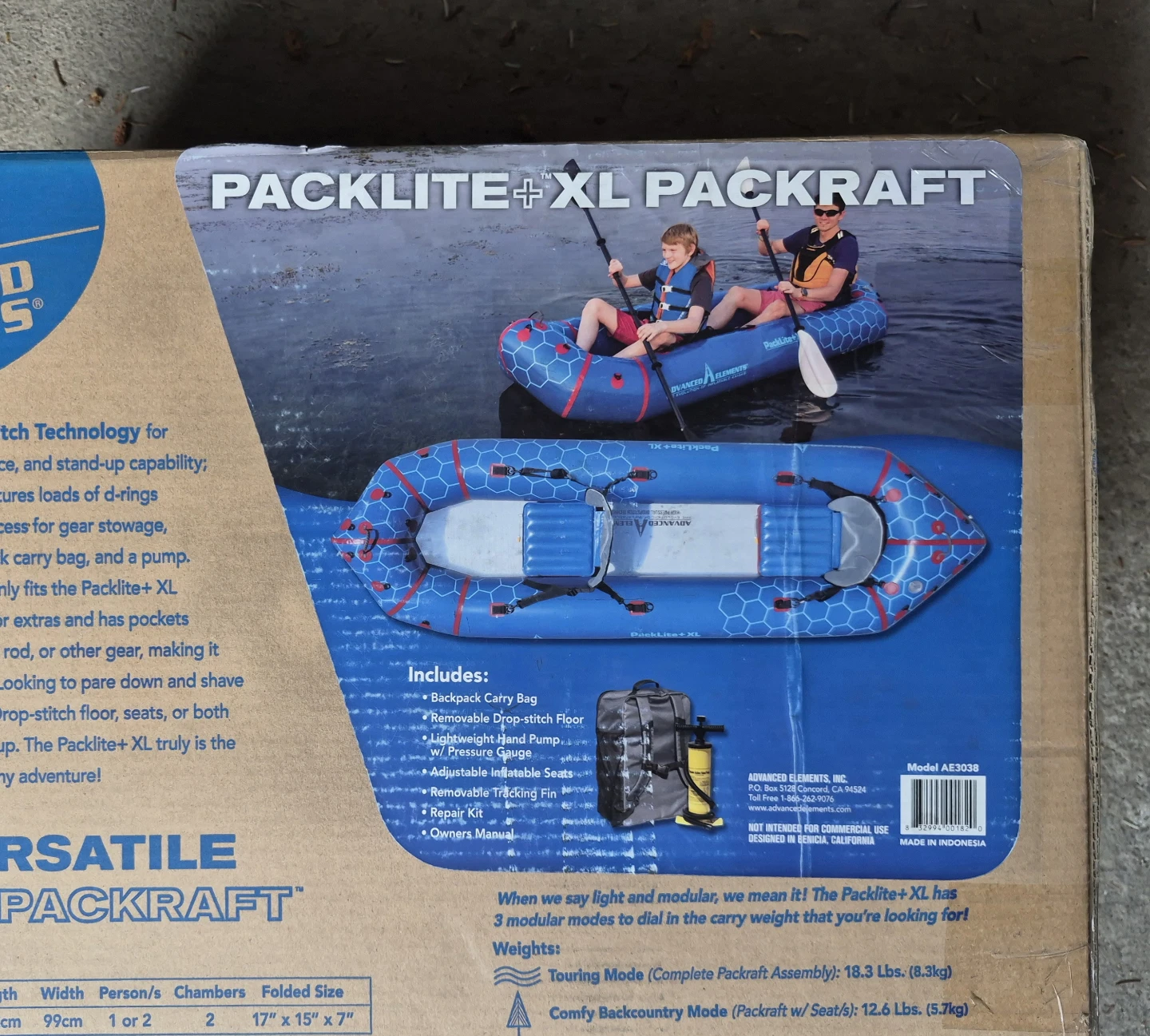 NEW Advanced Elements 2-person Packraft Packlite+ XL