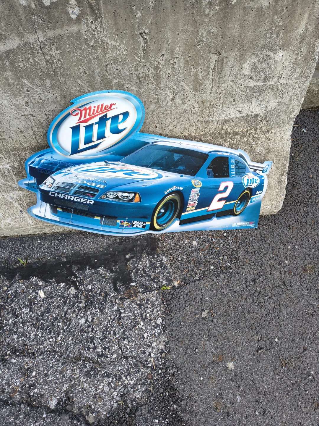 Miller lite race car metal sign