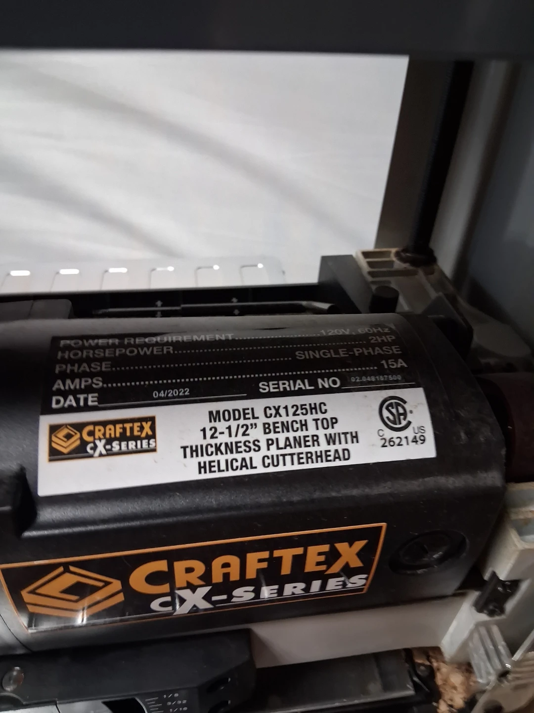 Craftex CX-Series 12-1/2" Bench Top Thickness Planer - photo 2