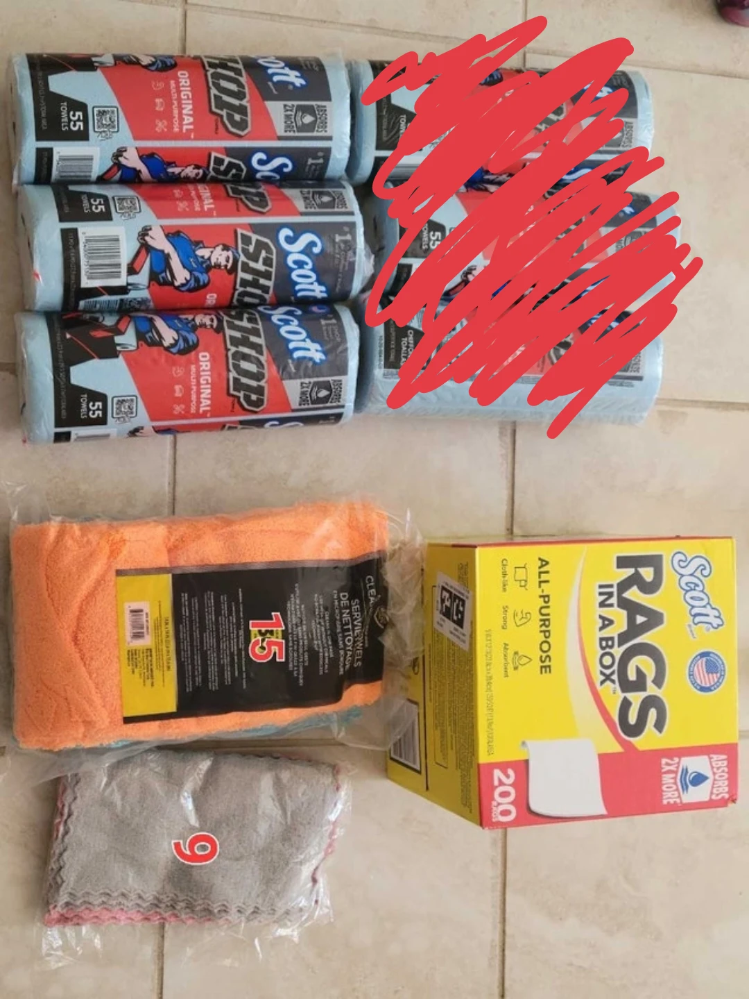 Scott Shop Towels and Rags Cleaning Bundle
