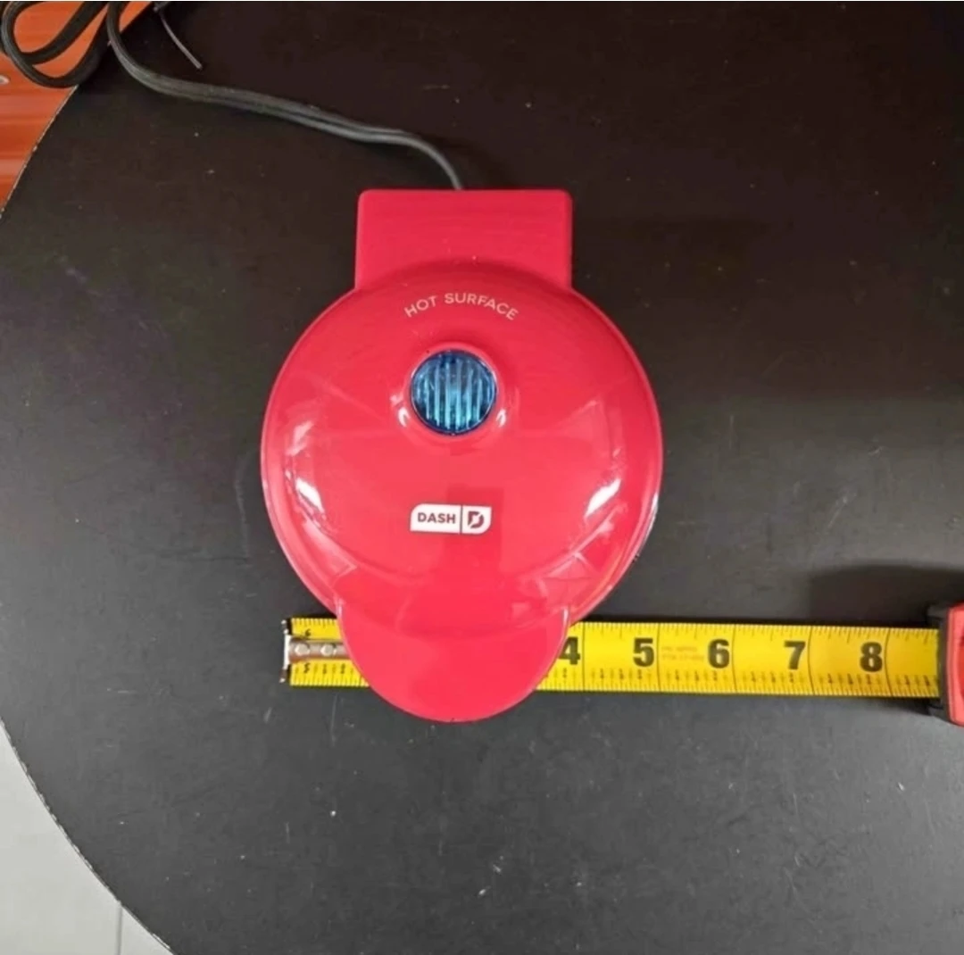 Dash Red Electric Mini Waffle Maker 4" Iron